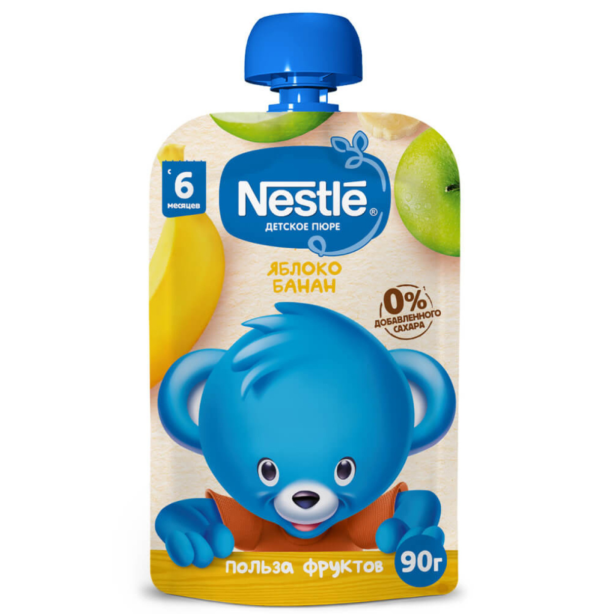 Фруктовое пюре Nestle с яблоком и бананом, 90 г