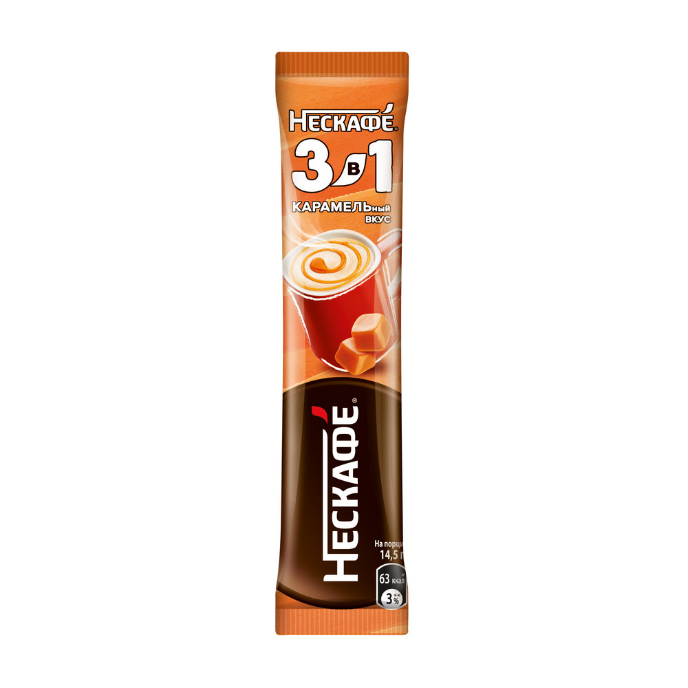 Растворимый кофейный напиток NESCAFE Карамель (10 порций по 14,5г)