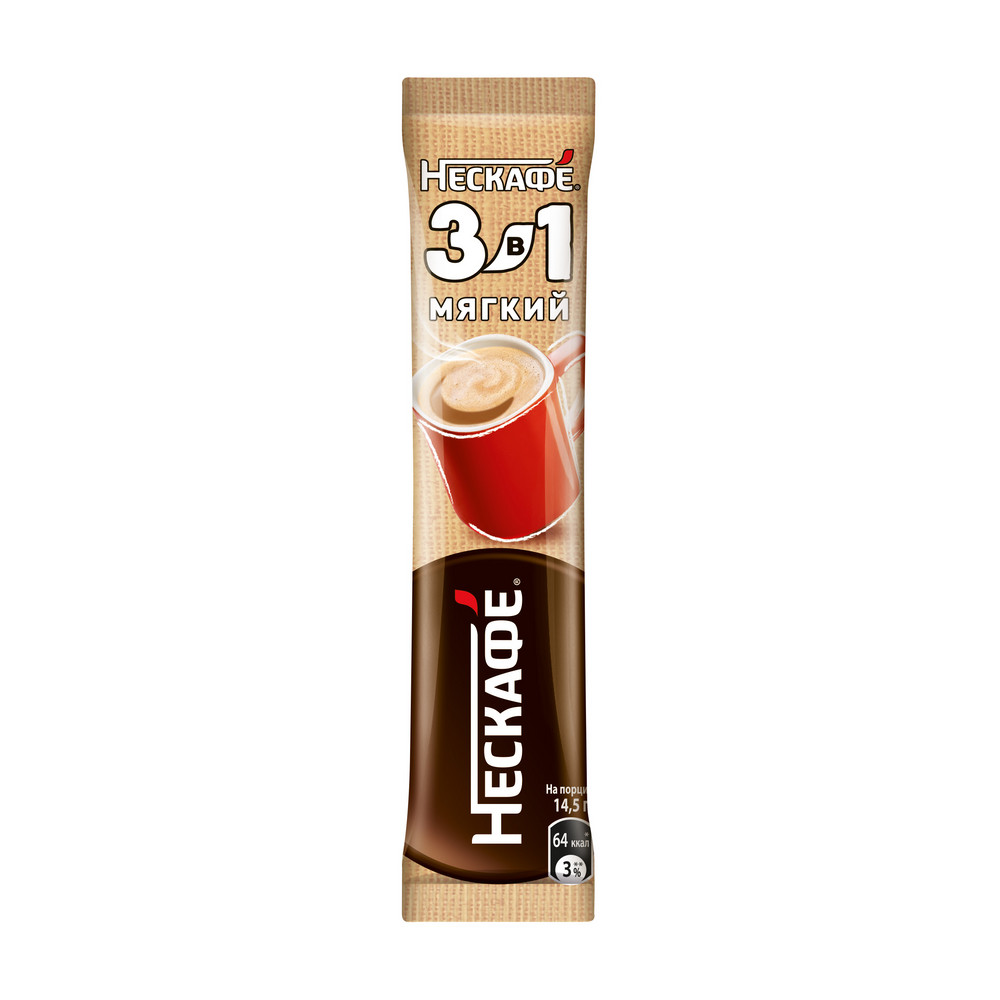 Растворимый кофейный напиток NESCAFE 3в1 Мягкий Цепи (10 порций по 14.5г )