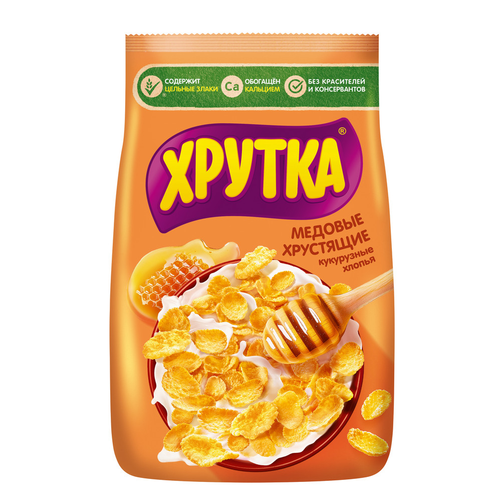  Хлопья Хрутка кукурузные хрустящие, обогащенные кальцием 320г 