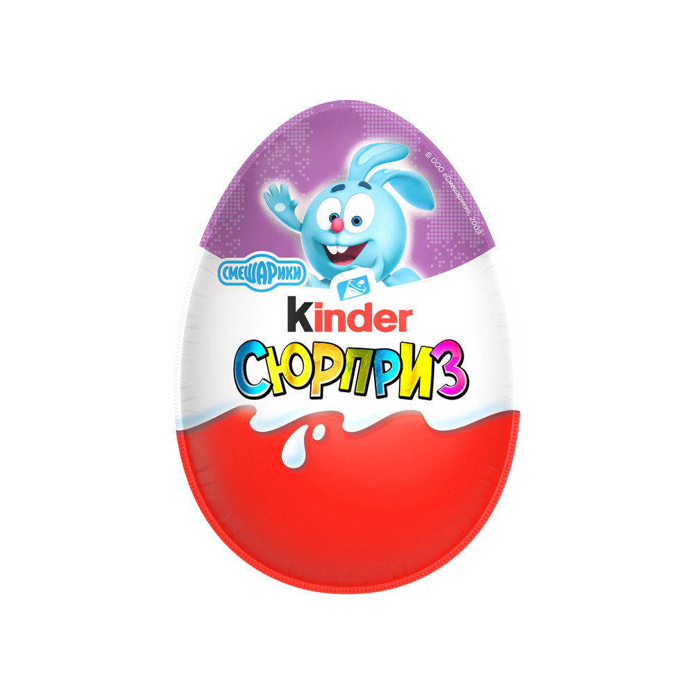 Шоколадное яйцо Kinder Сюрприз, с игрушкой внутри, коллекция Смешарики,36 шт по 20г"