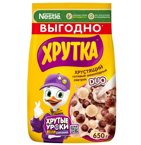 Готовый шоколадный завтрак ХРУТКА ДУО 650г