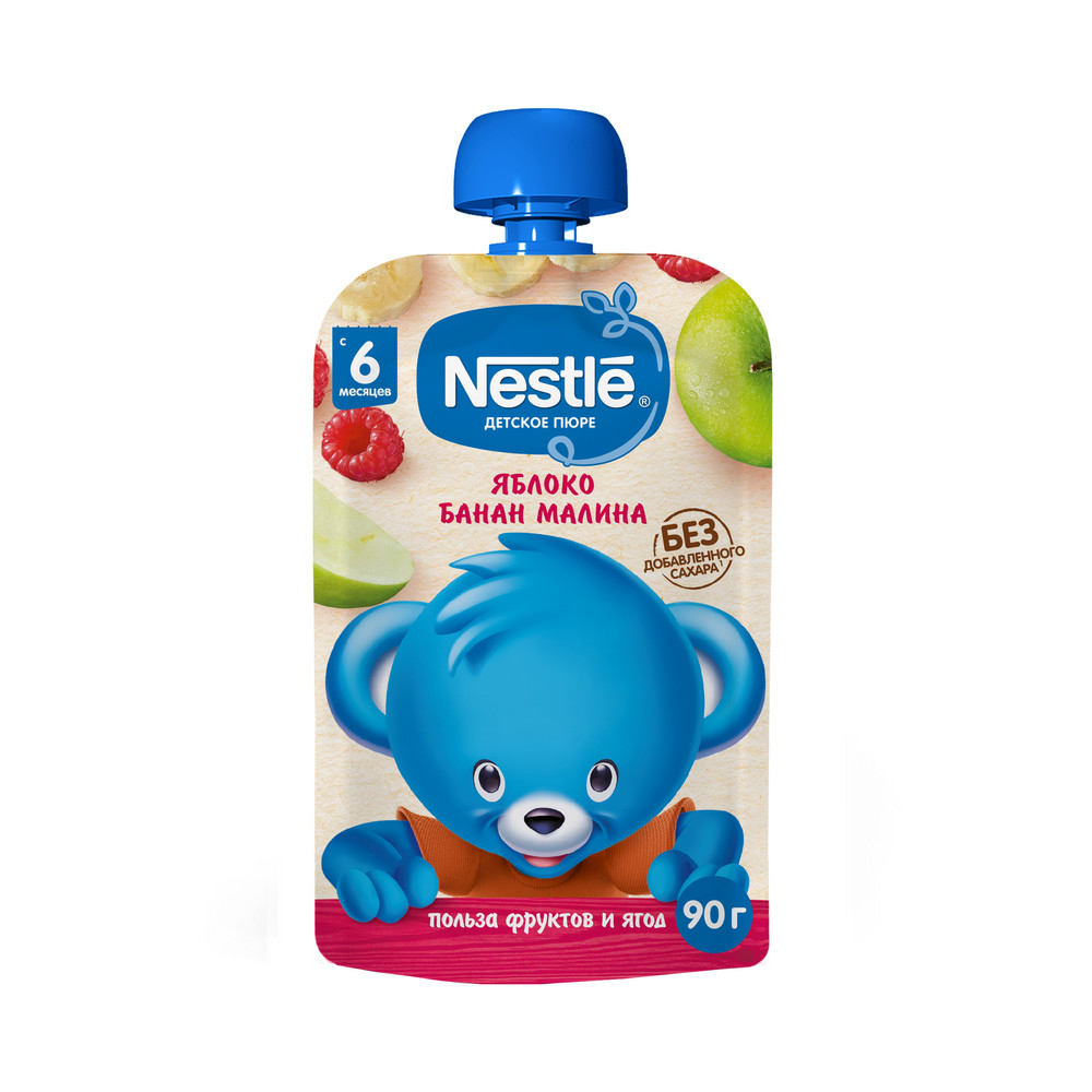 Пюре NESTLE Яблоко Банан Малина с 6 мес, 90г