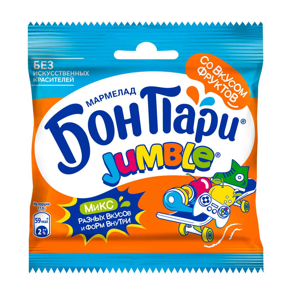 Мармелад жевательный со вкусом фруктов  БОН ПАРИ Jumble, 40г