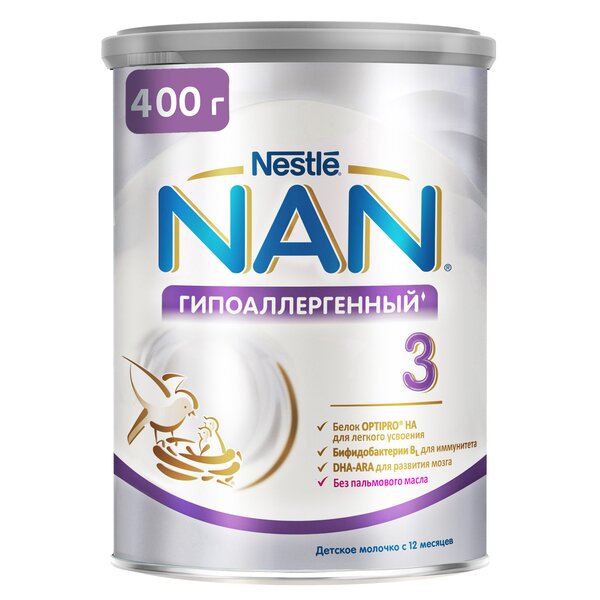 Детское молочко NAN Гипоаллергенный 3 Optipro HA с 12 мес, 400 г