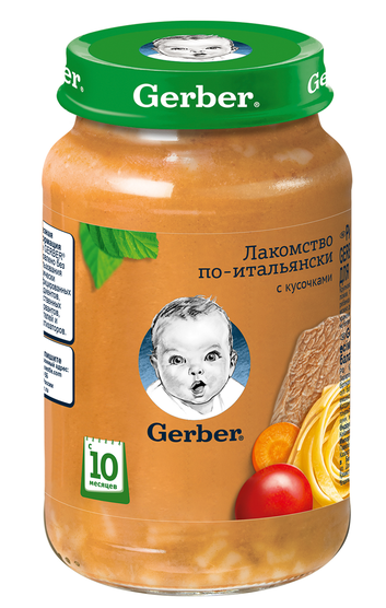 Пюре Gerber Лакомство по-итальянски с 10 месяцев, 190 г
