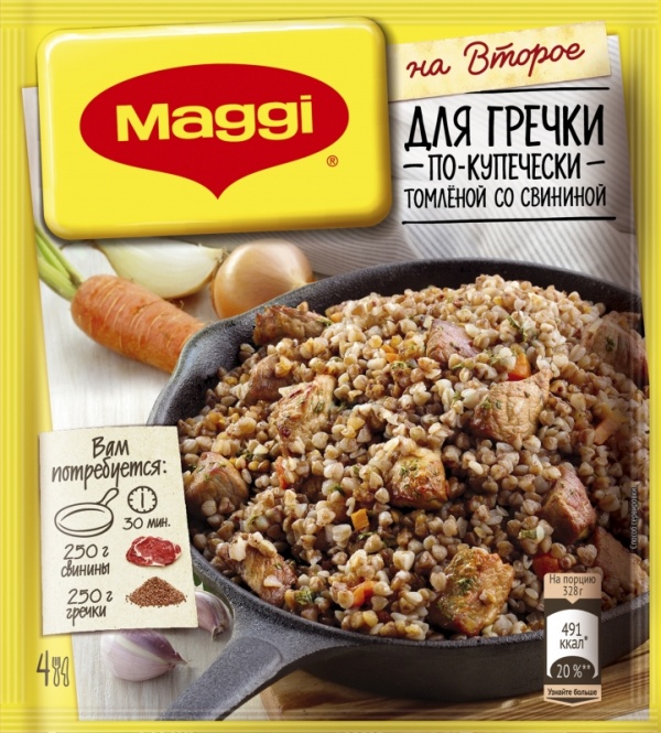 Приправа Maggi На второе для гречки по-купечески томленой со свининой, 41 г