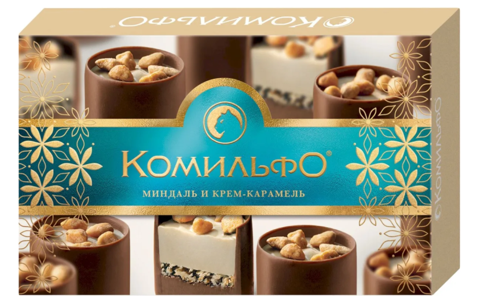 Ассорти шоколадных конфет Комильфо миндаль и крем карамель 116 г