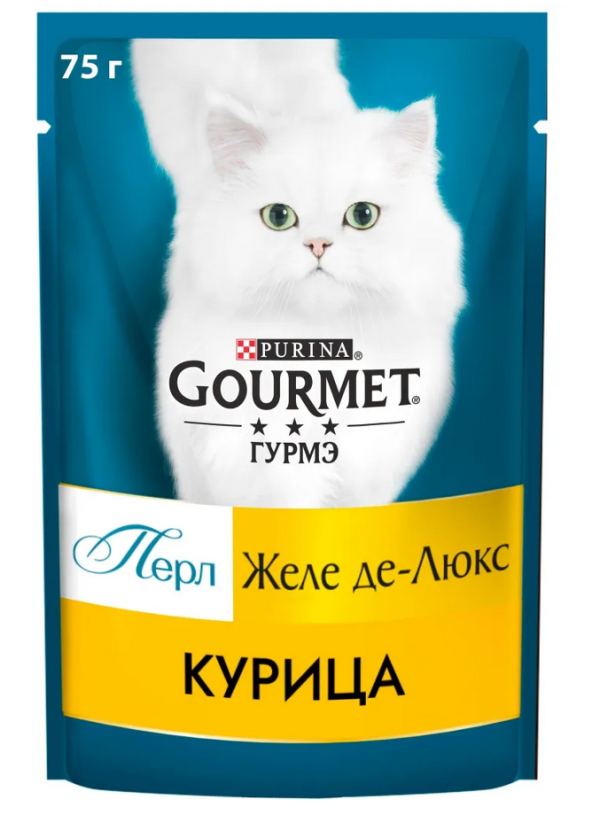 Влажный корм Gourmet Перл Желе Де-Люкс для кошек с курицей, 75 г