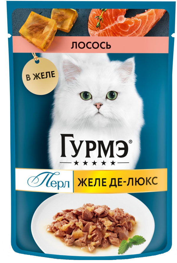 Влажный корм Gourmet Перл Желе Де-Люкс с лососем, 75 г