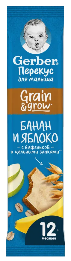 Фруктово-злаковый батончик Gerber с 12 месяцев с яблоком и бананом 25 г
