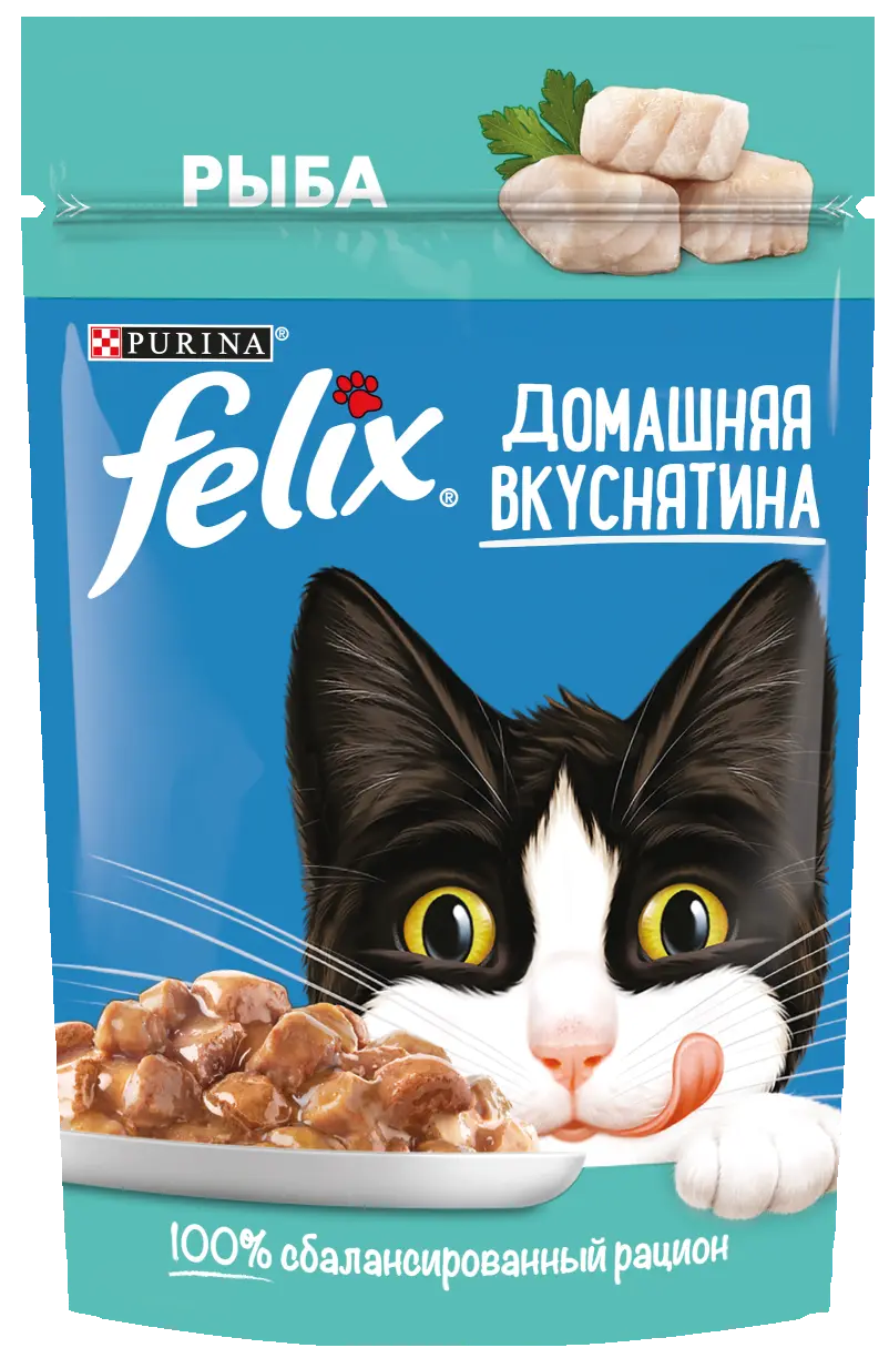 Влажный корм для кошек Felix Домашняя вкуснятина с рыбой 75 г