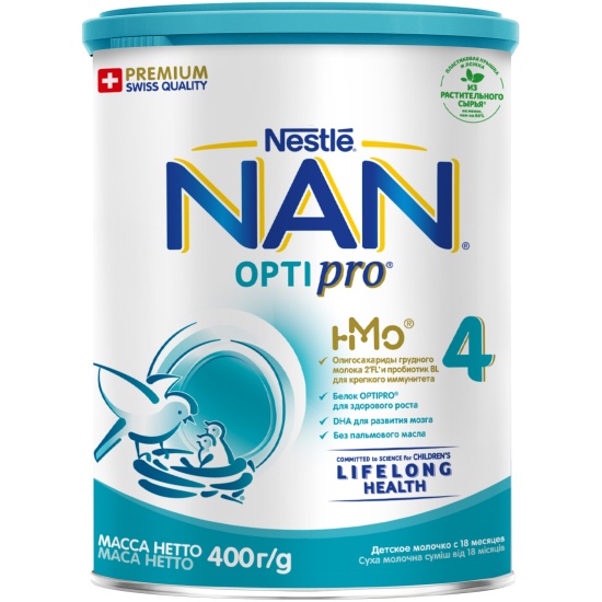 Сухая молочная смесь NAN 4 Optipro для детей с рождения, 400 г