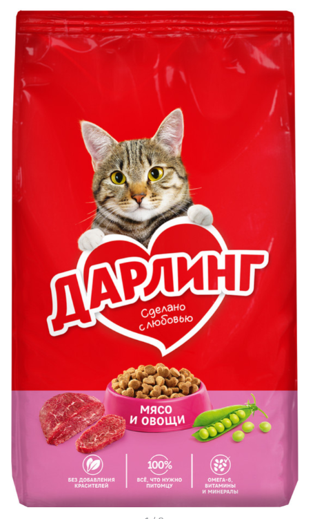 Сухой корм для кошек Дарлинг Мясо и овощи 760 г