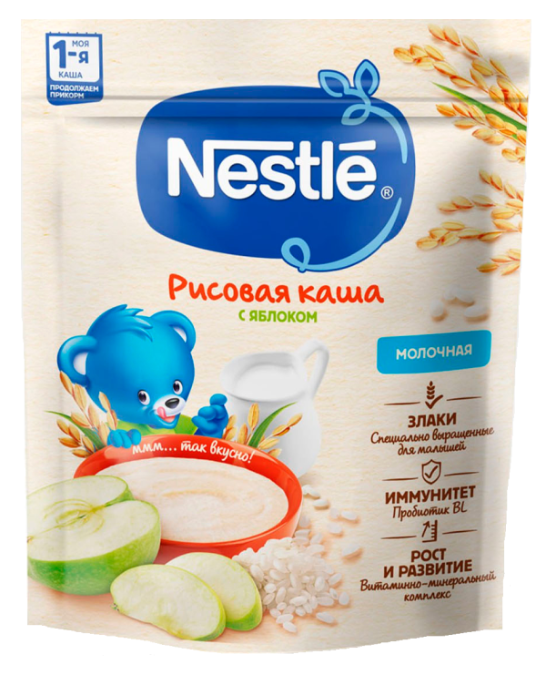 Сухая молочная рисовая каша Nestle с яблоком 200 г