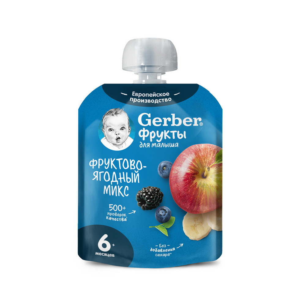 Фруктовое пюре GERBER "Фруктово-ягодный микс" с 6 мес 90г 
